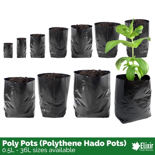 Black poly growbag - poly, pots