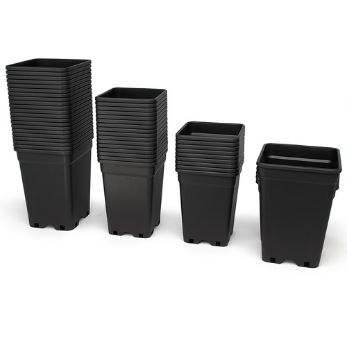 Black square plastic - black,