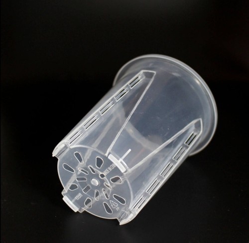 Clear plastic round plant - clear,