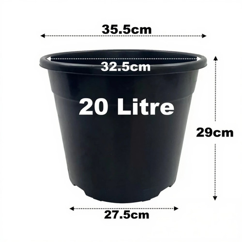 Litre black plant pots - 20,