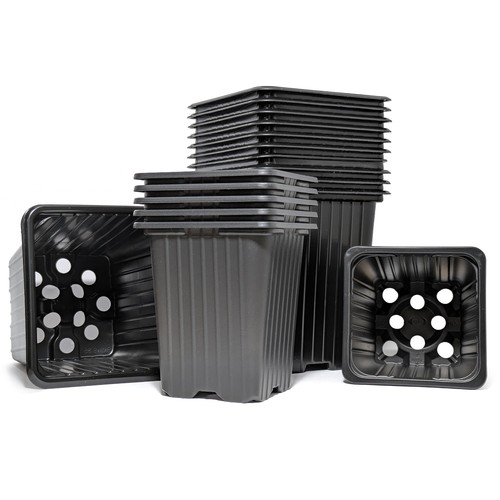 Square plastic reusable black - plastic,